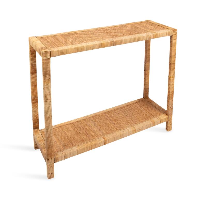 Kate and Laurel Raffina Rattan Console Table - 36x12x30 - 36x12x30 - Natural