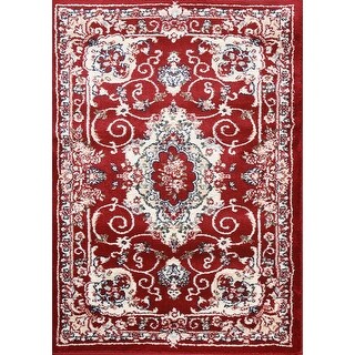 Red Floral Medallion Transitional Turkish Rug Oriental Carpet - Bed ...