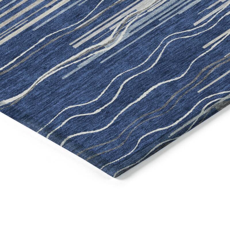 HomeRoots Striped Transitional Rectangle Outdoor Rug