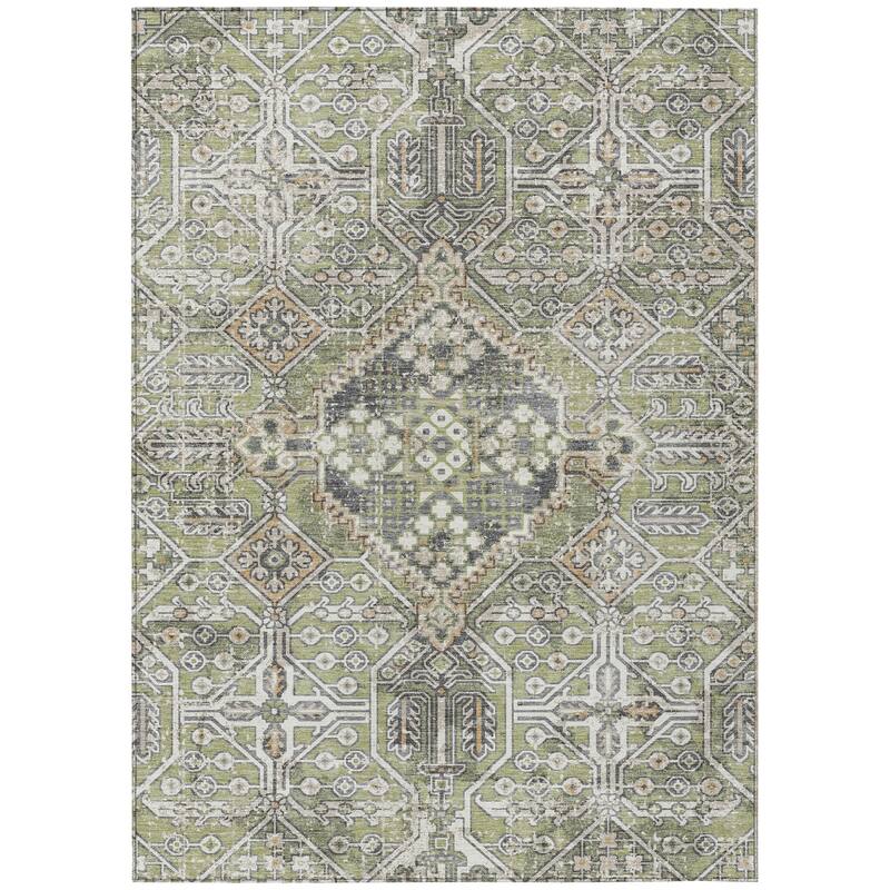 Machine Washable Indoor/Outdoor Traditional Eclectic Chantille Rug