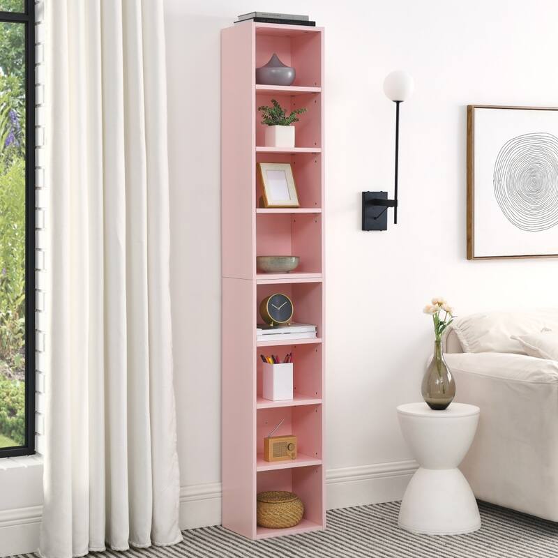 Storage Cabinet Tall Narrow Bookcase Display Bookshelf CD DVD Slim Storage - 11.6"L*9.3"W*70.9"H Inch
