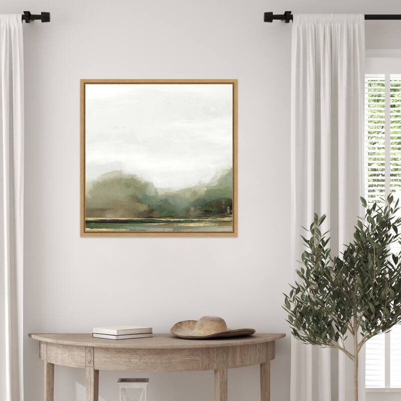 Misty Landscape at Dawn by PI Studio Framed Canvas Wall Art Print