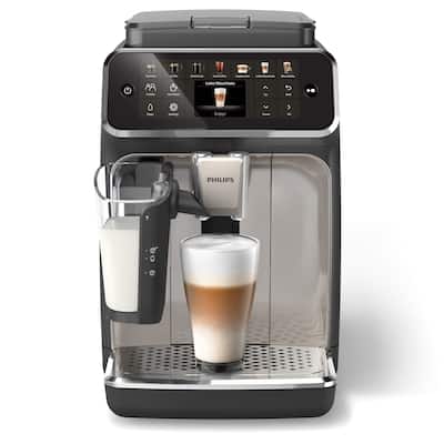 Philips 4400 Fully Automatic Espresso Machine with LatteGo Milk Frother, Black and Chrome