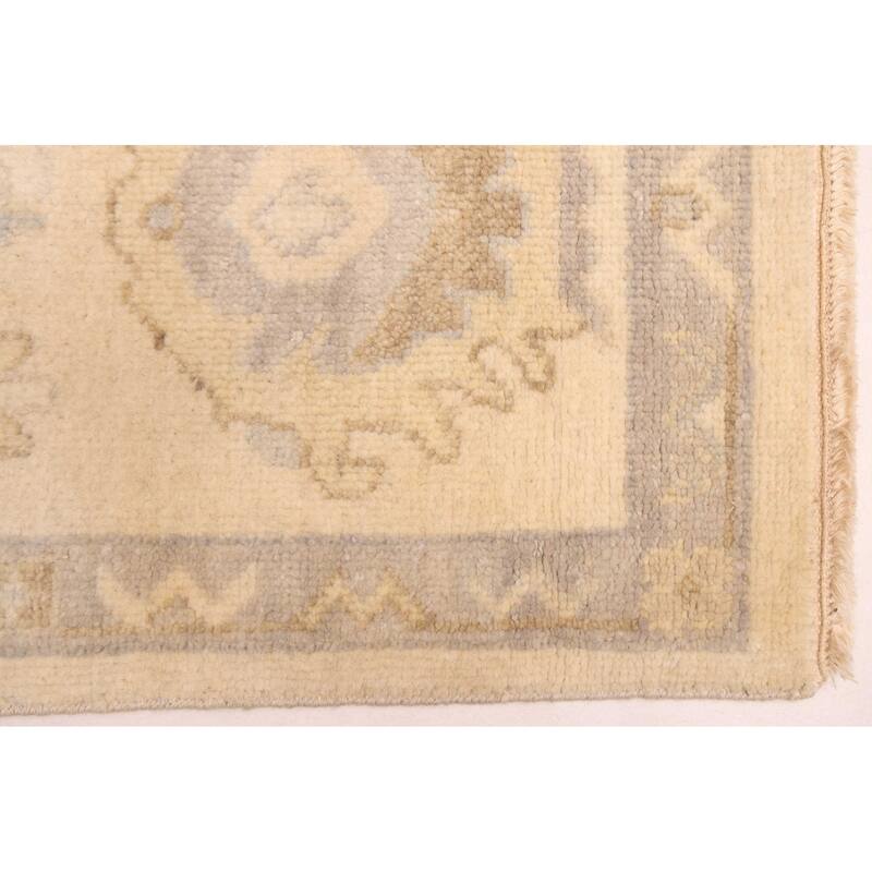 ECARPETGALLERY Hand-knotted Modern Oushak Ivory Wool Rug - 7'9 x 10'1