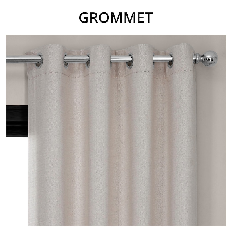 Exclusive Fabrics Grommet Textured Faux Linen Room Darkening Curtains for Bedroom & Living Room Curtains (1 Panel)