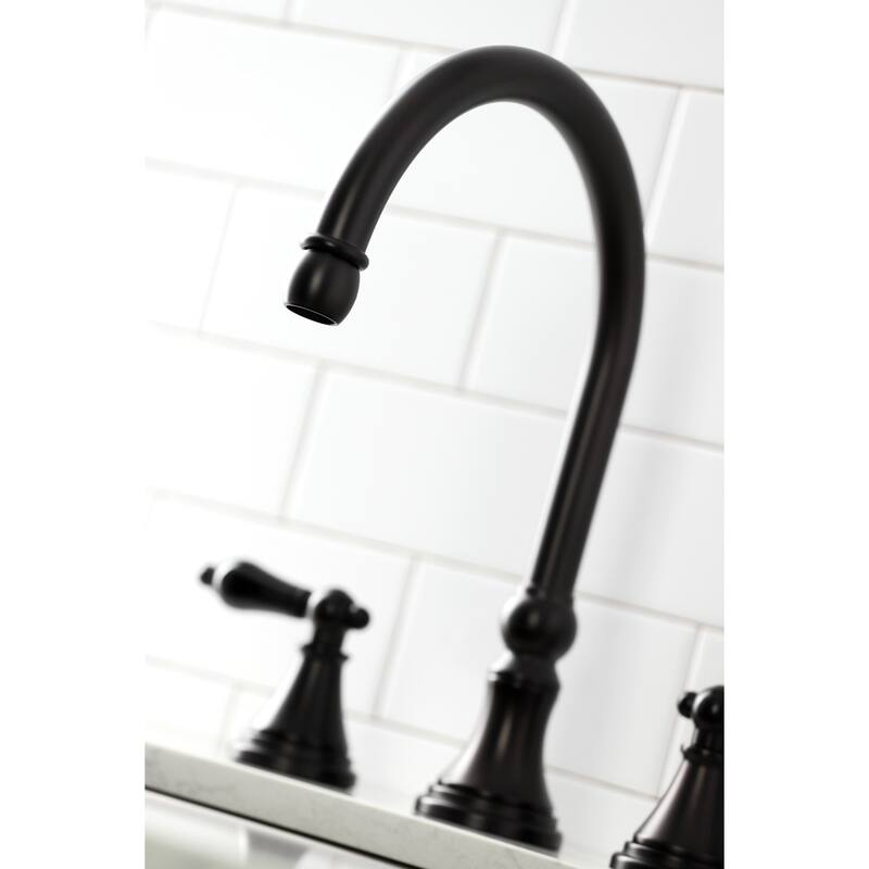 Kingston Brass Duchess Widespread Kitchen Faucet with Brass Sprayer