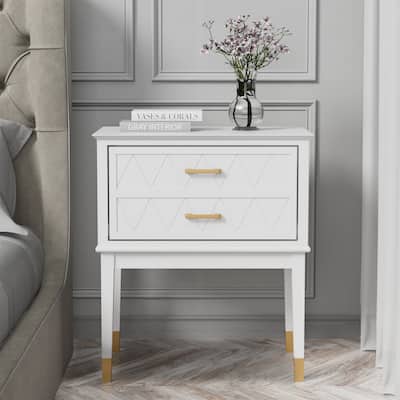 End Table with Storage Drawer Tall Nightstand Side Table Wooden Legs Bedside Night Table Storage in Bedroom and Living Room