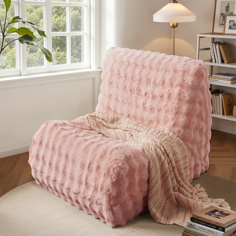 OVIOS Cloud-Like Plush Bean Bag Chair (Reinforced Pile Edition) - Pink