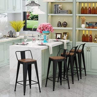 bar stools with backs set of 4 Counter Bar Stools with Wood metal stools