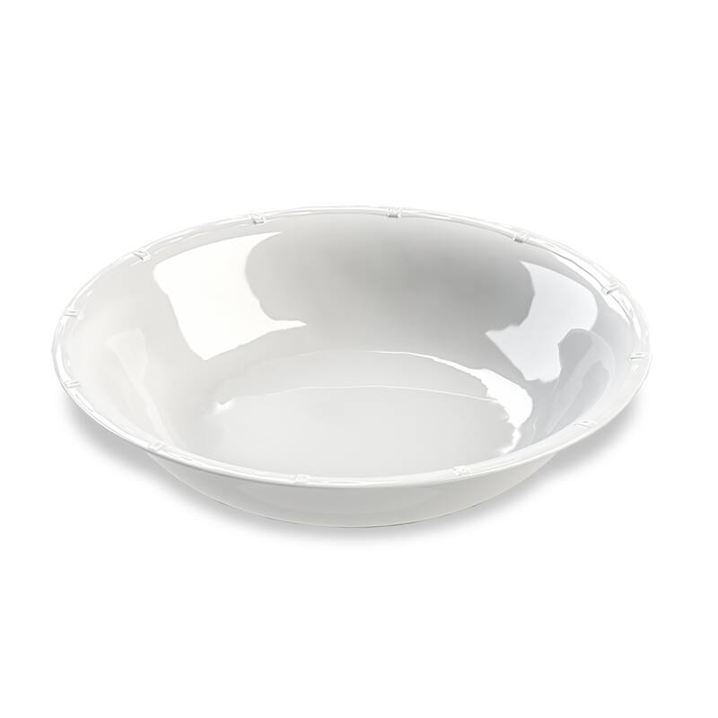 Abode Homewares by TarHong Bamboo Raised Rim Serve Bowl , 13.8", 126 oz - White