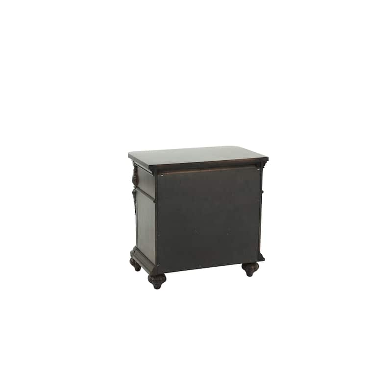 1pc Nightstand Cherry Veneer 2-Drawers