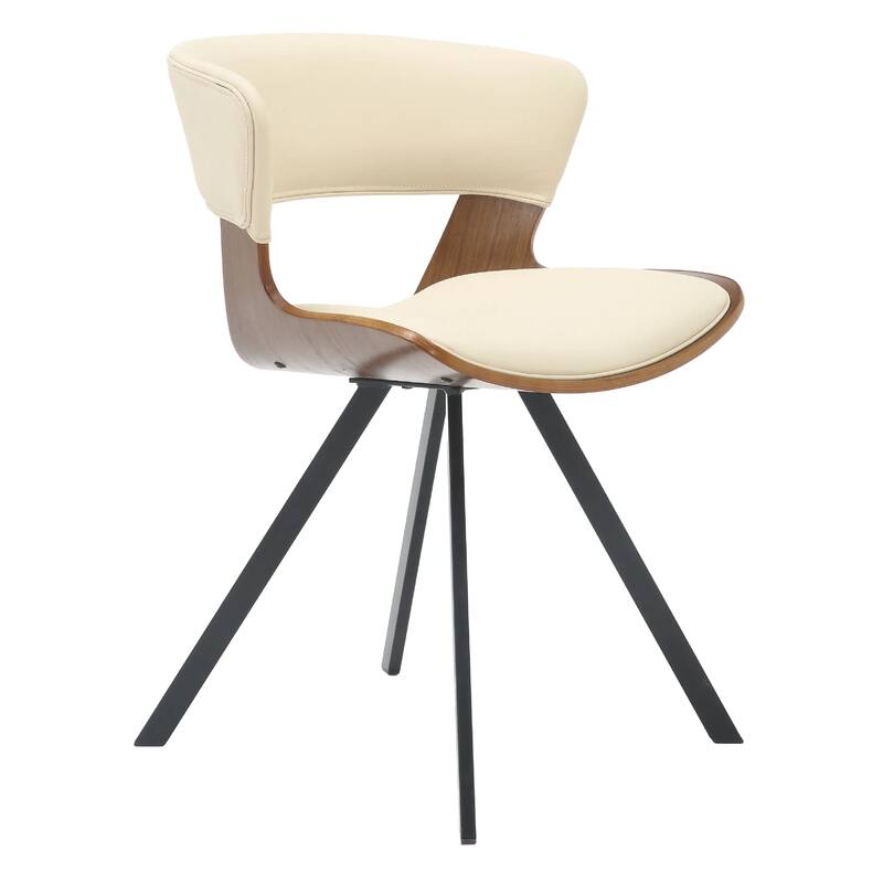 Nymia Upholstered Dining Chair with Saddle Seat - Velvet or Leather Accent Chair with Open Back and Iron Legs Set of 4