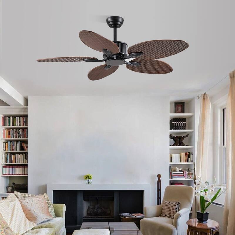 50 Inch Tropical Palm Tropical Indoor/Outdoor Ceiling Fan DC Motor Remote Control - 50 Inches
