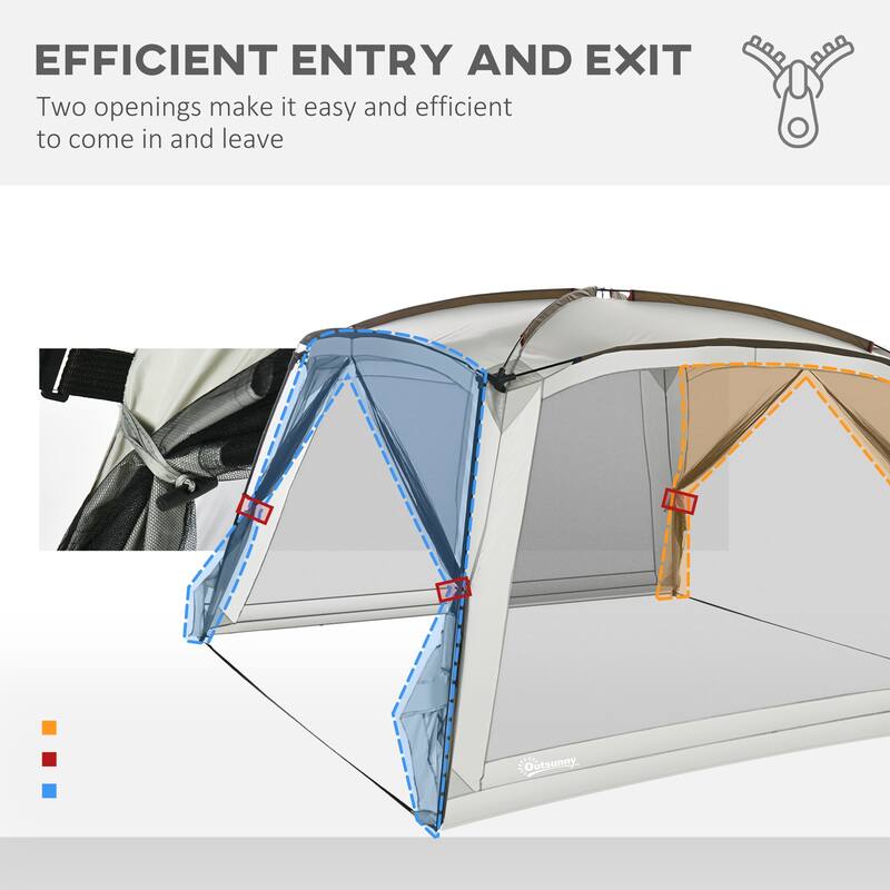 Outsunny 12' x 12' Screen House Room, UV50+ Screen Tent with 2 Doors and Carry Bag, Easy Setup
