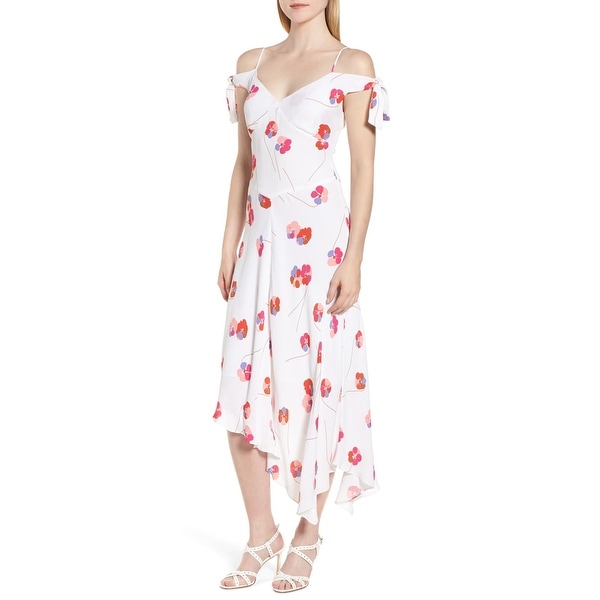 cold shoulder midi dress floral