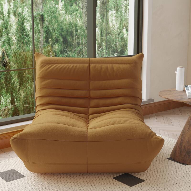 Fireside Chair Single Sofa Teddy Fabric Bean Bag Chair