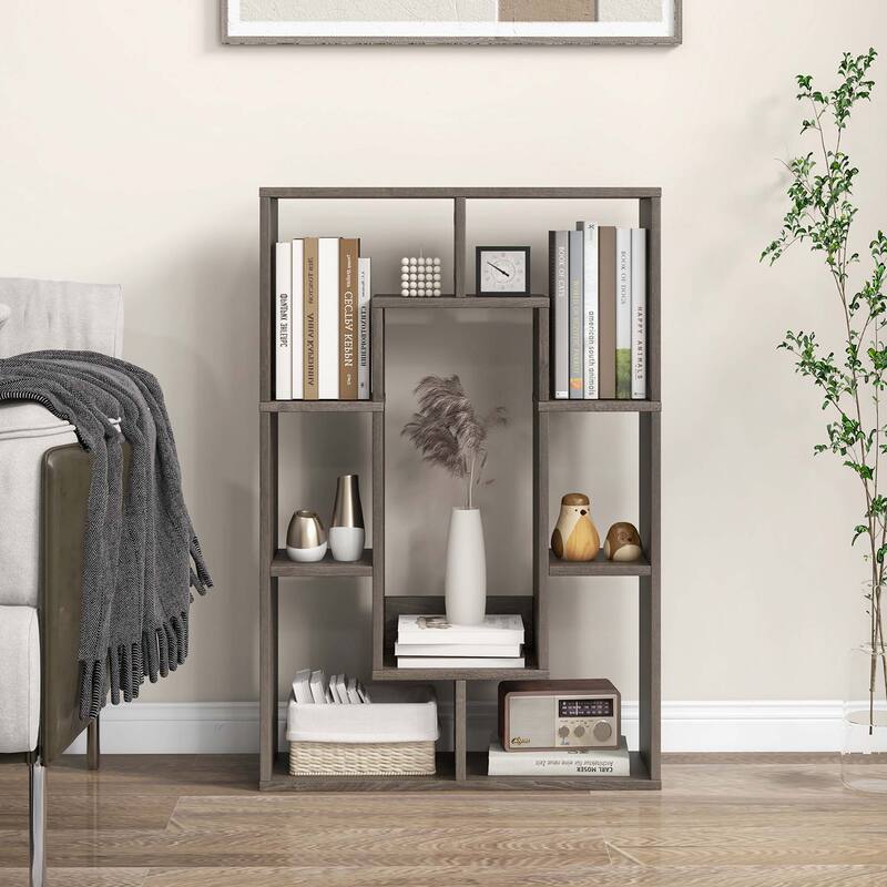 Costway 7-Cube Geometric Bookshelf with Anti-Toppling Device Modern - See Details