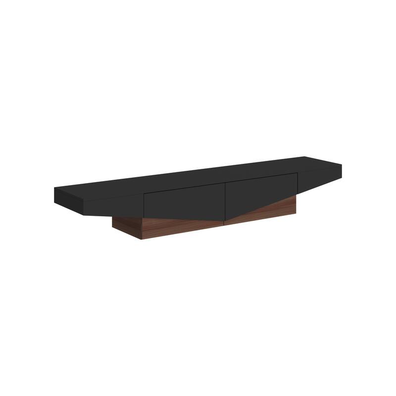 Modern Color Matching Entertainment center, 2 drawers, Black&White - 78.7"W