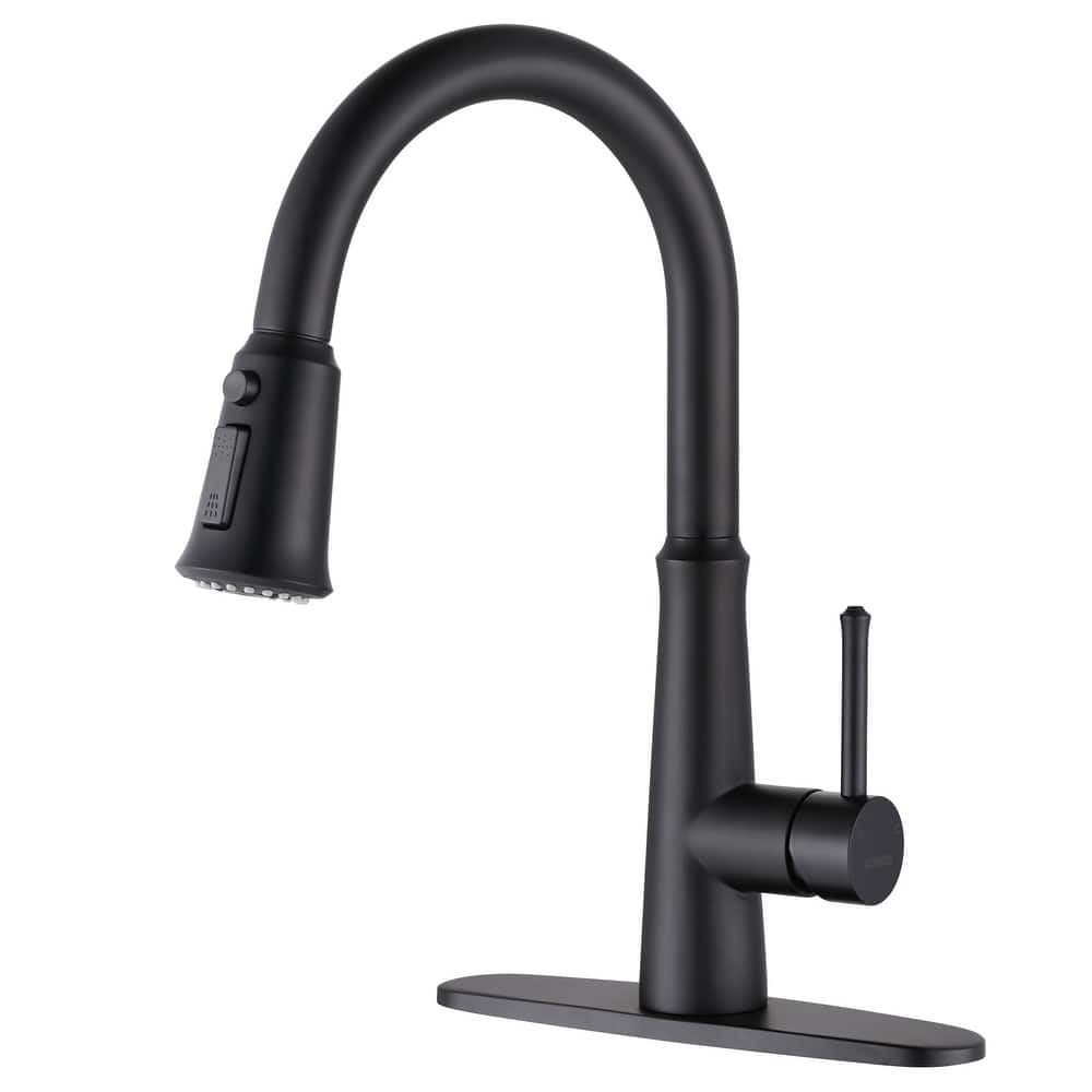 WOWOW Single-Handle Pull-Down Sprayer Kitchen Faucet Stainless Steel
