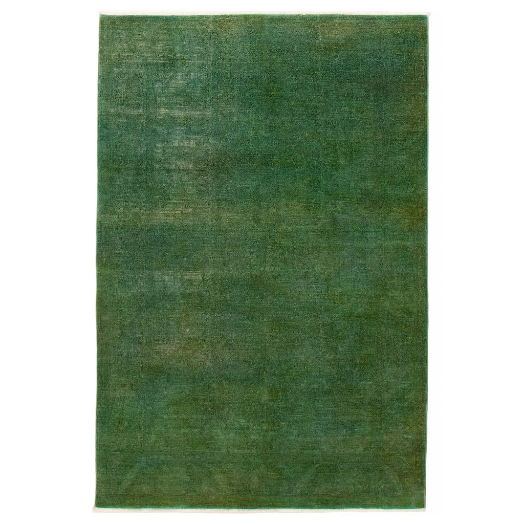 ECARPETGALLERY Hand-knotted Vibrance Green Wool Rug - 5'10 x 8'10