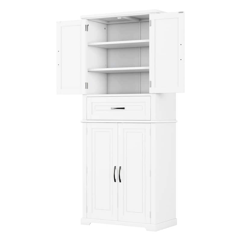 Roomfitters Bathroom Storage Cabinet with Multi-functional Storage, Drawer with Slide Rails and Adjustable Shelf