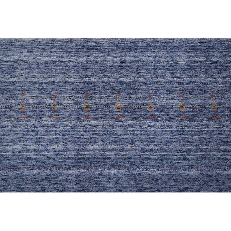 Hand Knotted Oriental 100% Wool Carpet Tribal Animal Pictorial Purples Gabbeh Area Rug - 8' 3'' X 7' 10''