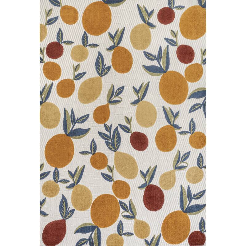 JONATHAN Y Flora Bold Lemon High-Low Indoor/Outdoor Area Rug - 3 X 5
