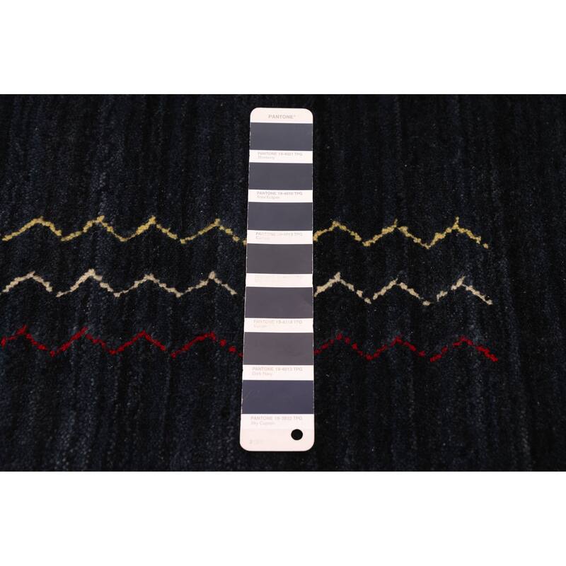 ECARPETGALLERY Hand Loomed Kashkuli Gabbeh Dark Navy Wool Rug - 5'0 x 8'0