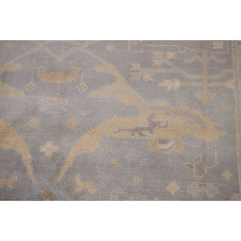 Gray Oushak Indian Area Rug Handmade Wool Carpet - 8'0"x 9'7"