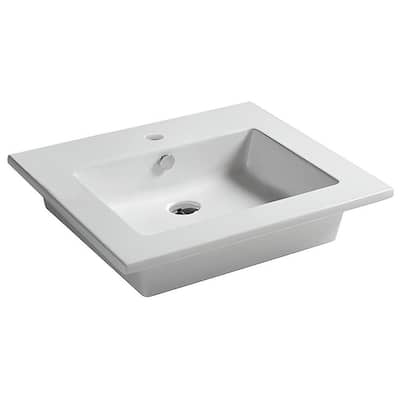 WS Bath Collections Drop 61.01 Drop 24" Rectangular Ceramic Drop In or