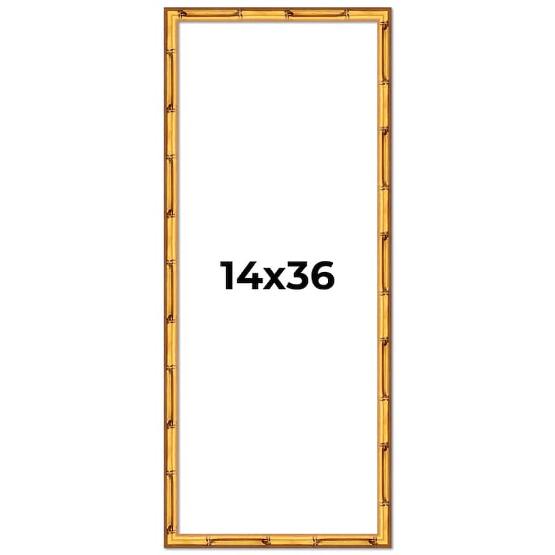 14x36 Frame Gold Bamboo Solid Wood Picture Frame | 1 Inch Moulding