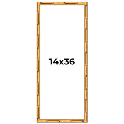 14x36 Frame Gold Bamboo Solid Wood Picture Frame | 1 Inch Moulding