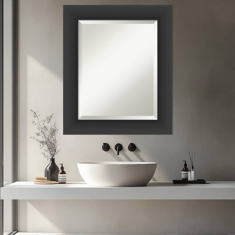 Sloped Beveled Framed Bathroom Vanity Wall Mirror