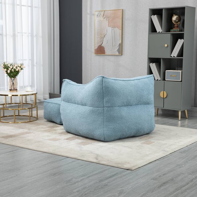 GDFStudio - COOLMORE Boucle Bean Bag Chair with Memory Foam Filling for Ultimate Comfort