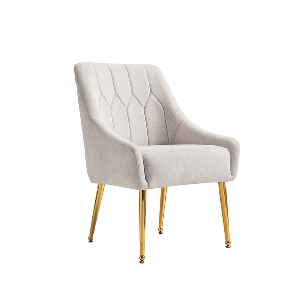 slide 2 of 14, Corvus Abigail Upholstered Accent Chair with Metal Legs Beige