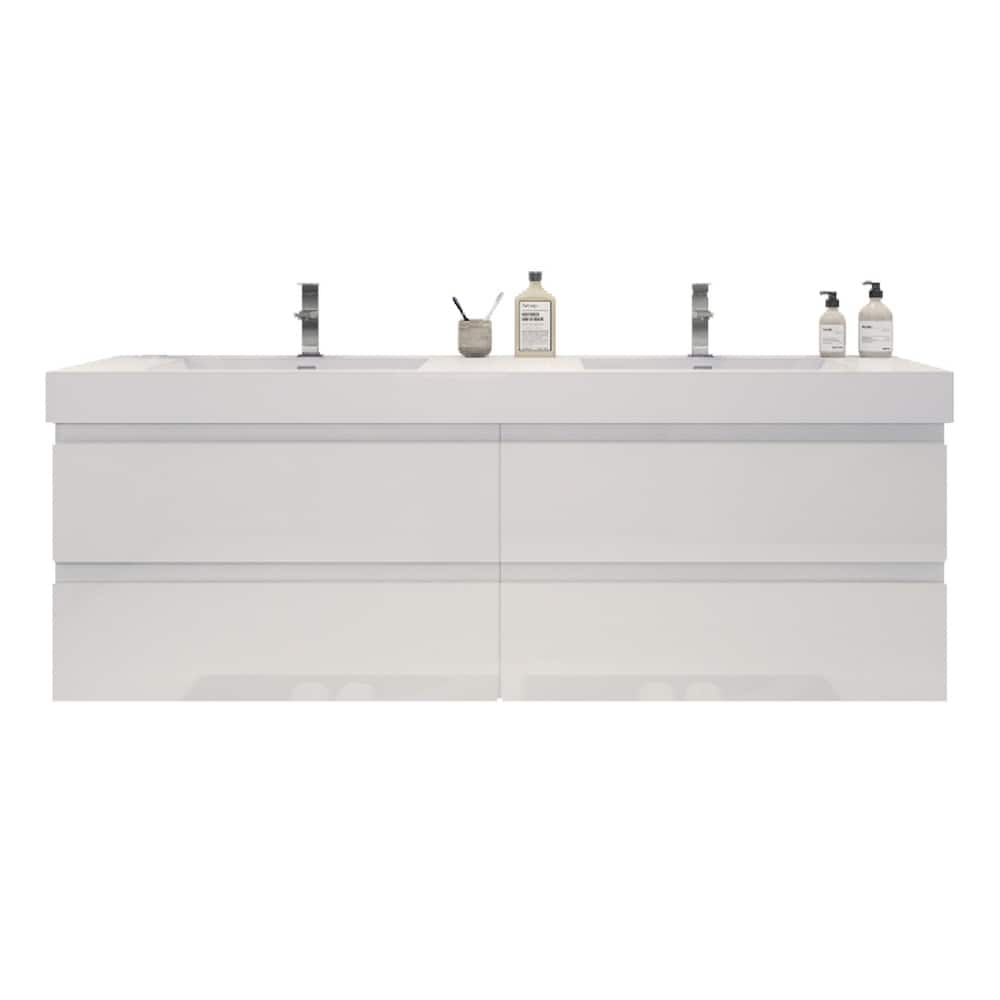 Baillie 72'' Wall-Mounted Vanity with Double Reinforced Acrylic Sink