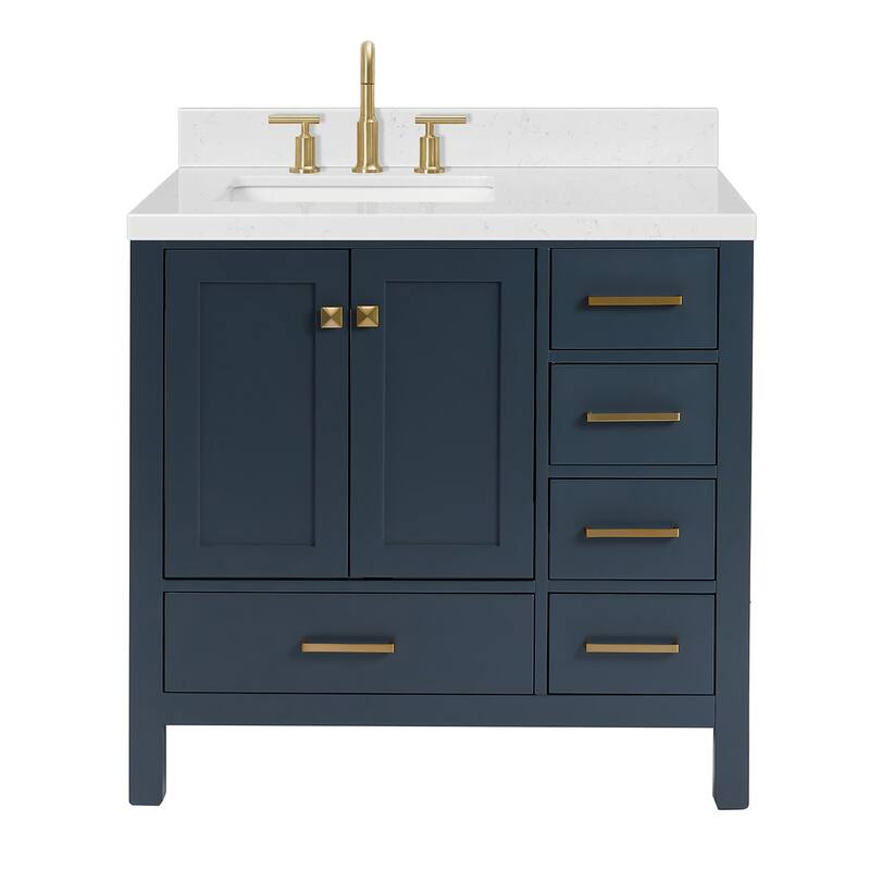 Ariel A036SLCQRVO Cambridge 36" Free Standing Single Basin Vanity Set - Midnight Blue