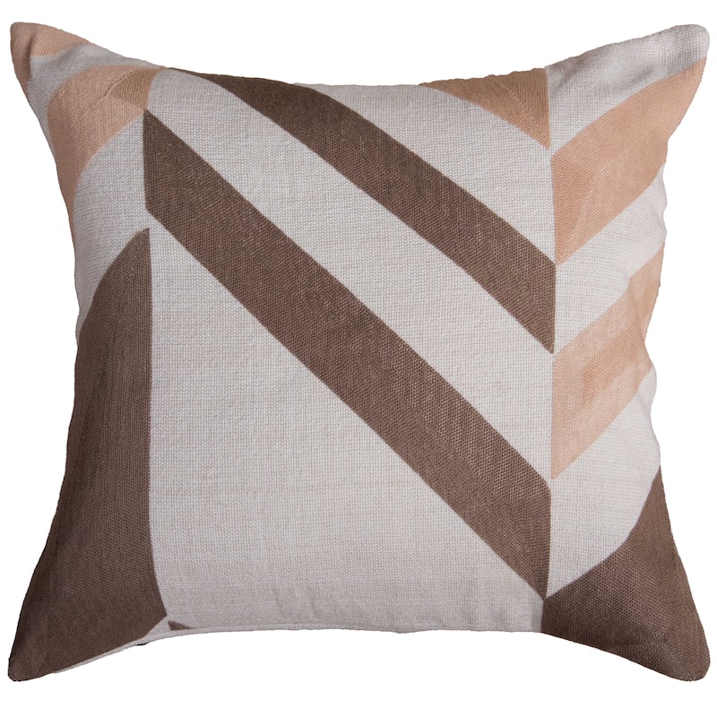 Rizzy Collection Natural Geometric Modern Throw Pillow - Cover Only - Brown