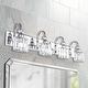 preview thumbnail 9 of 24, 3/ 4 - Light Modern Glam Luxuriou Dimmable Crystal Bathroom Vanity Light Linear Wall Light 4 Light - Chrome