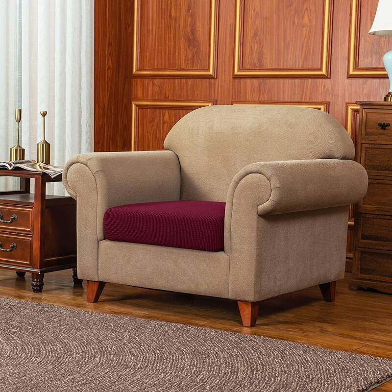 Subrtex Stretch Separate Sofa Cushion Slipcovers (1/2/3 PCS) - 1 PCS - Wine