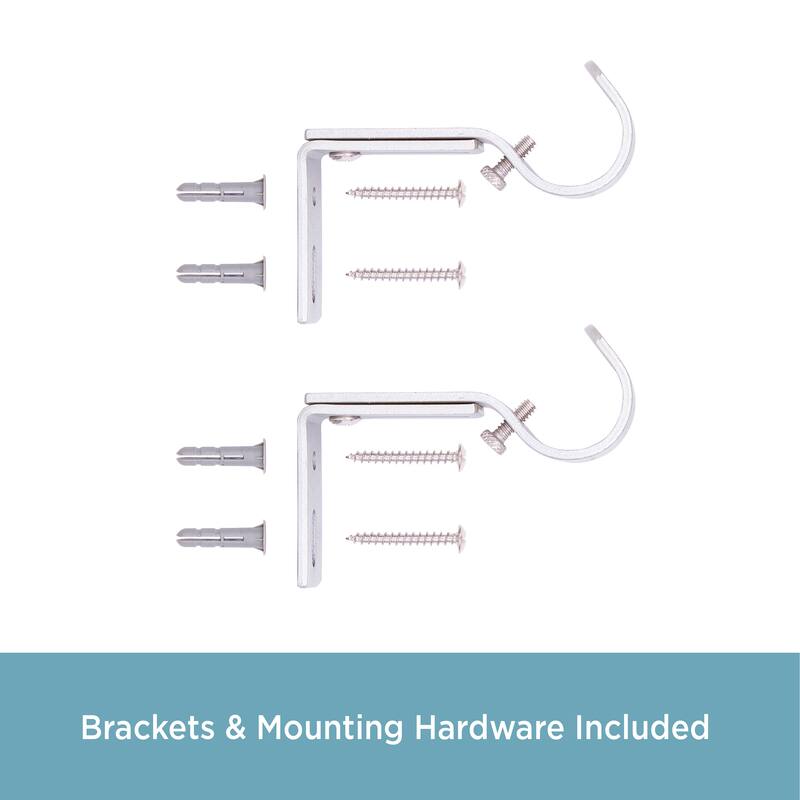 Kenney® 1" Adjustable Curtain Rod Mounting Brackets, Set of 2, Dark Brown