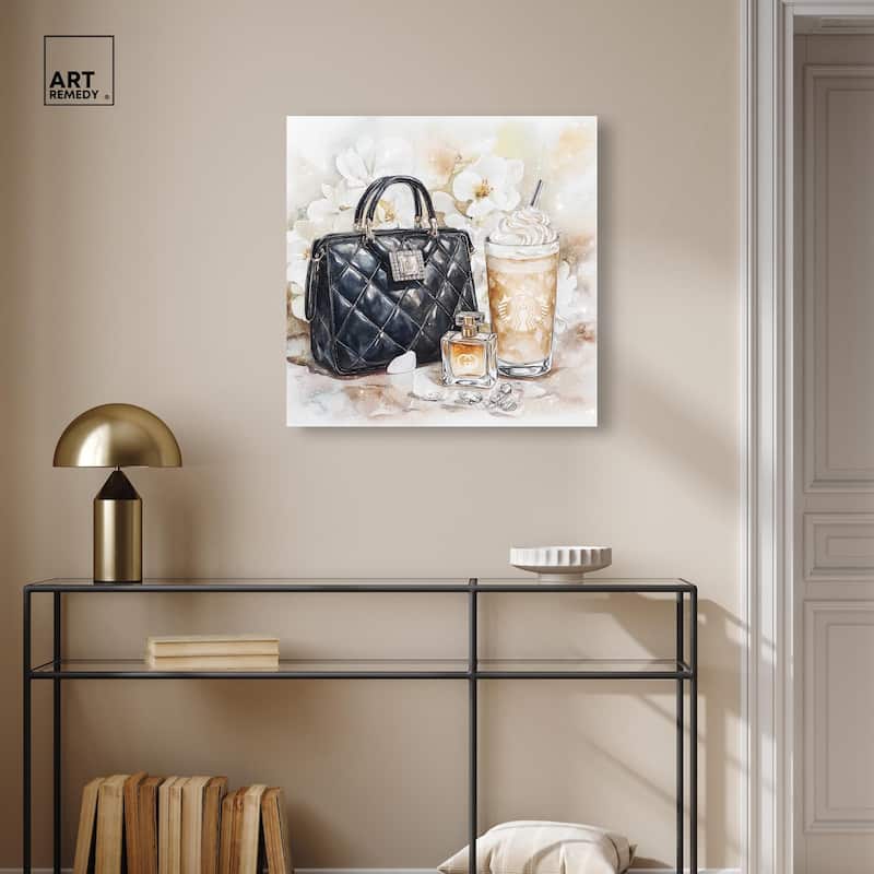 Trinkets and White Floral Canvas by Art Remedy, Gallery Wrapped