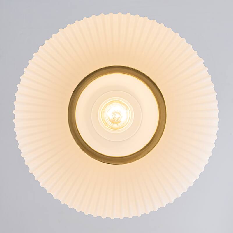 1-Light Gold Lantern Chandelier Drum Shape Hanging Kitchen Island Light