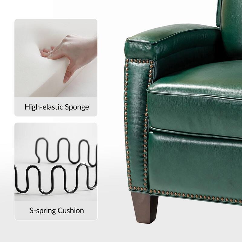 Gaspar Mid-Century Modern Pushback Recliner with Nailhead Trim by HULALA HOME