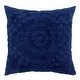preview thumbnail 33 of 78, Better Trends Rio Collection in Floral Design 100% Cotton Tufted Unique Luxurious Machine Washable Tumble Dry Navy - Euro Sham