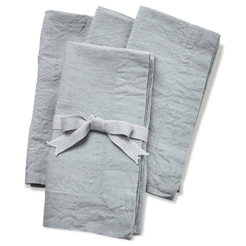 Threads Slub Light Blue Cotton Napkins - Everyday Kitchen Textiles, Machine Washable, 20" x 20" - Set of 4