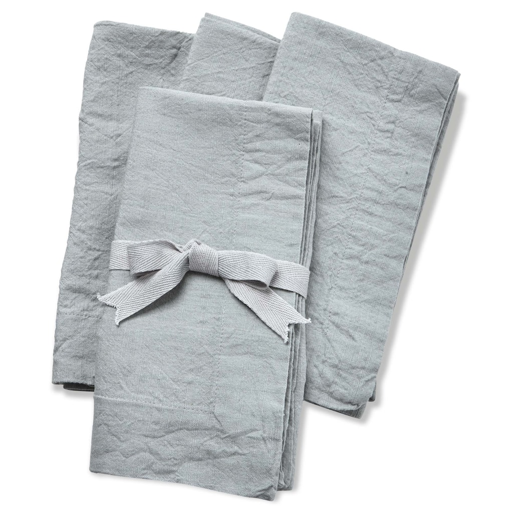 Threads Slub Light Blue Cotton Napkins - Everyday Kitchen Textiles, Machine Washable, 20" x 20" - Set of 4