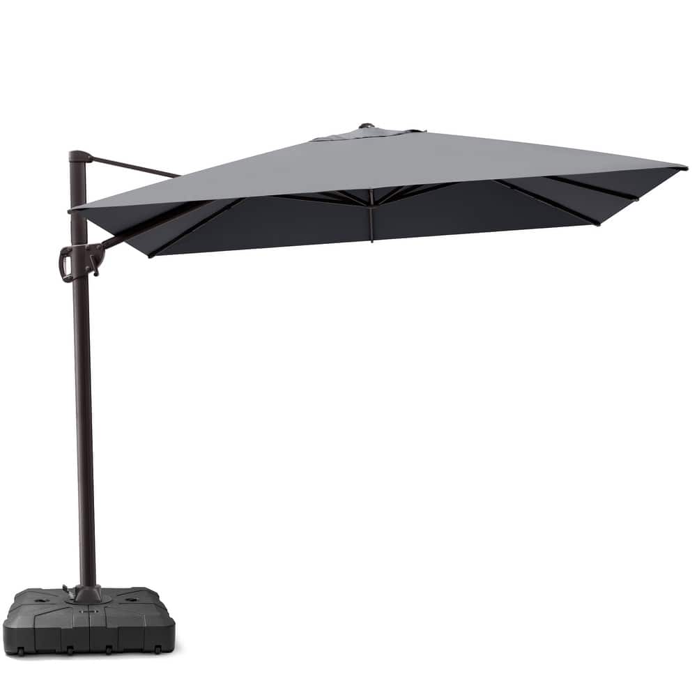 Outdoor 9 x 10.5 FT Patio Umbrella Cantilever-Offset Umbrella with Weighted Base