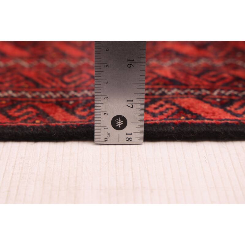 ECARPETGALLERY Hand-knotted Baluch Red Wool Rug - 3'1 x 6'1
