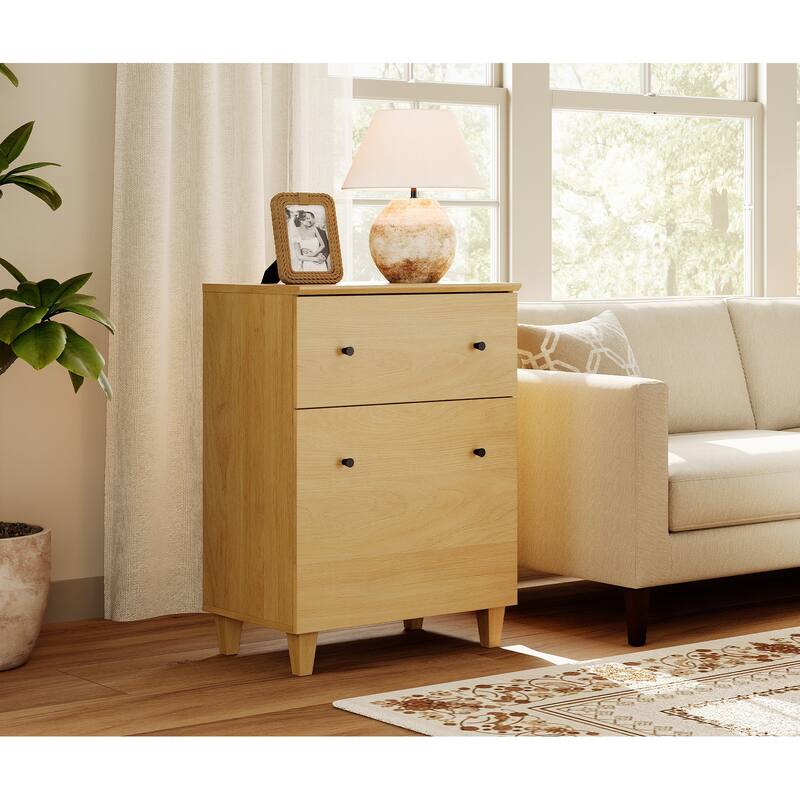 Living Room End Side Table with Drawer and Door, 23.6x15.3x32.4